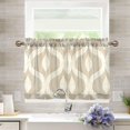 thumbnail image 1 of Yayeee Kitchen Curtains Tier Pair Light Filtering 27"x24" Rod Pocket Short Cafe Window Panel, Light Brown Pattern, 1 of 7