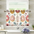 thumbnail image 1 of Yayeee Kitchen Curtains Tier Pair Light Filtering 27"x24" Rod Pocket Short Cafe Window Panel, Pink Donut, 1 of 7