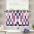 thumbnail image 1 of Yayeee Kitchen Curtains Tier Pair Light Filtering 27"x24" Rod Pocket Short Cafe Window Panel, Pink White And Purple Plaid Pattern, 1 of 7