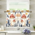 thumbnail image 1 of Yayeee Kitchen Curtains Tier Pair Light Filtering 27"x24" Rod Pocket Short Cafe Window Panel, Tall Mushroom, 1 of 7
