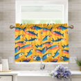thumbnail image 1 of Yayeee Kitchen Curtains Tier Pair Light Filtering 27"x24" Rod Pocket Short Cafe Window Panel, Yellow Sardines Pattern, 1 of 7