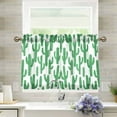 thumbnail image 1 of Yayeee Kitchen Curtains Tier Pair Light Filtering 27"x36" Rod Pocket Short Cafe Window Panel, Cactus Pattern, 1 of 7