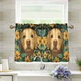 thumbnail image 1 of Yayeee Kitchen Curtains Tier Pair Light Filtering 27"x36" Rod Pocket Short Cafe Window Panel, Flowers And Dog, 1 of 7