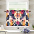 thumbnail image 1 of Yayeee Kitchen Curtains Tier Pair Light Filtering 27"x36" Rod Pocket Short Cafe Window Panel, Flowers Pattern Style, 1 of 7