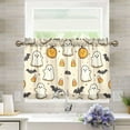 thumbnail image 1 of Yayeee Kitchen Curtains Tier Pair Light Filtering 27"x36" Rod Pocket Short Cafe Window Panel, Halloween Cute Ghosts, 1 of 7