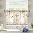 thumbnail image 1 of Yayeee Kitchen Curtains Tier Pair Light Filtering 27"x36" Rod Pocket Short Cafe Window Panel, Halloween Ghosts, 1 of 7