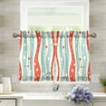 thumbnail image 1 of Yayeee Kitchen Curtains Tier Pair Light Filtering 27"x36" Rod Pocket Short Cafe Window Panel, Light Blue Pattern, 1 of 7