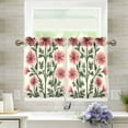 thumbnail image 1 of Yayeee Kitchen Curtains Tier Pair Light Filtering 27"x36" Rod Pocket Short Cafe Window Panel, Light Pink Flowers, 1 of 7
