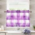 thumbnail image 1 of Yayeee Kitchen Curtains Tier Pair Light Filtering 27"x36" Rod Pocket Short Cafe Window Panel, Purple And White Pattern, 1 of 7