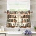 thumbnail image 1 of Yayeee Kitchen Curtains Tier Pair Light Filtering 27"x36" Rod Pocket Short Cafe Window Panel, Shelfplants, 1 of 7
