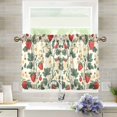 thumbnail image 1 of Yayeee Kitchen Curtains Tier Pair Light Filtering 27"x36" Rod Pocket Short Cafe Window Panel, Small Strawberry Pattern, 1 of 7