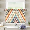 thumbnail image 1 of Yayeee Kitchen Curtains Tier Pair Light Filtering 27"x36" Rod Pocket Short Cafe Window Panel, Striped Pattern, 1 of 7
