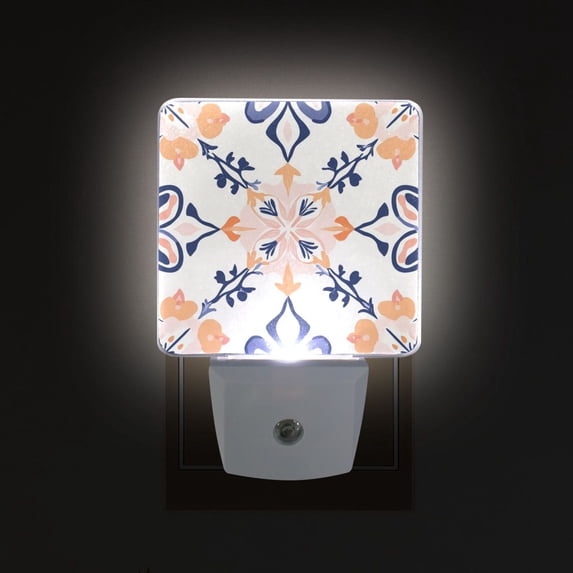 Yayeee LED Plug in Night Light for The Home with Auto Dusk to Dawn Light Sensors, 2 Pack, Colorful Abstract Pattern