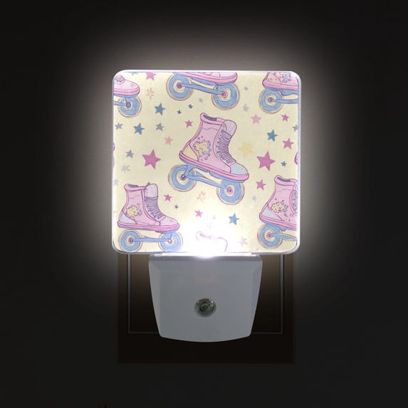 Yayeee LED Plug in Night Light for The Home with Auto Dusk to Dawn Light Sensors, 2 Pack, Roller Disco