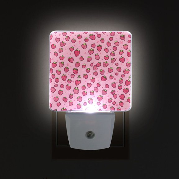 Yayeee LED Plug in Night Light for The Home with Auto Dusk to Dawn Light Sensors, 2 Pack, Strawberry Bliss