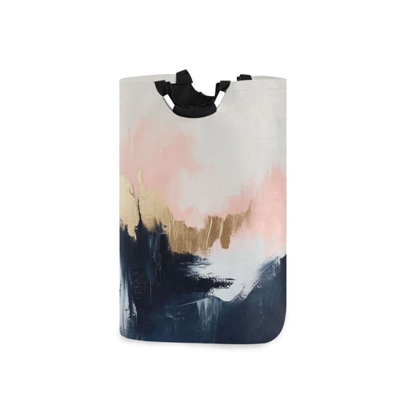 Yayeee Freestanding Laundry Hamper with Handle Collapsible Large Storage Basket for Clothes, Abstract Landscape