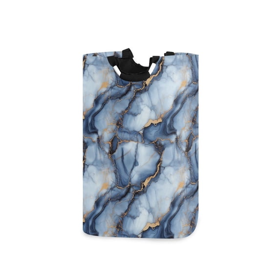 Yayeee Freestanding Laundry Hamper with Handle Collapsible Large Storage Basket for Clothes, Abstract Marble Pattern