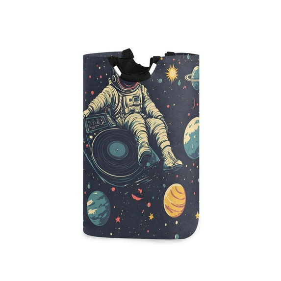 Yayeee Freestanding Laundry Hamper with Handle Collapsible Large Storage Basket for Clothes, Astronaut Space