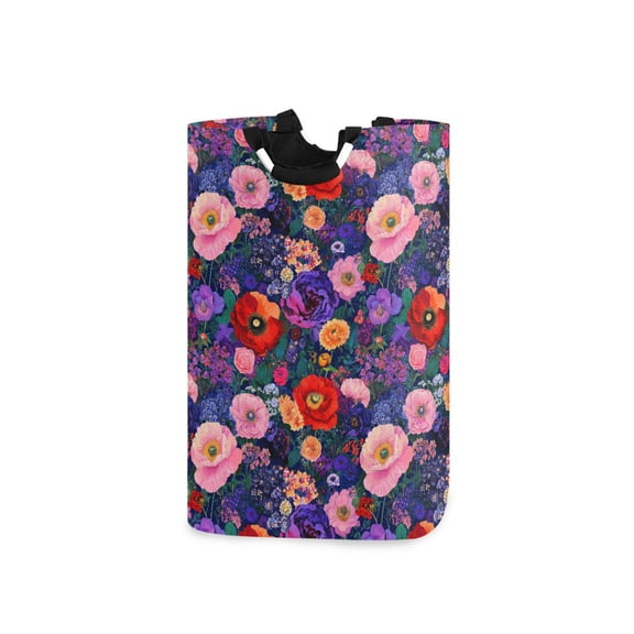 Yayeee Freestanding Laundry Hamper with Handle Collapsible Large Storage Basket for Clothes, Beautiful Floral Pattern