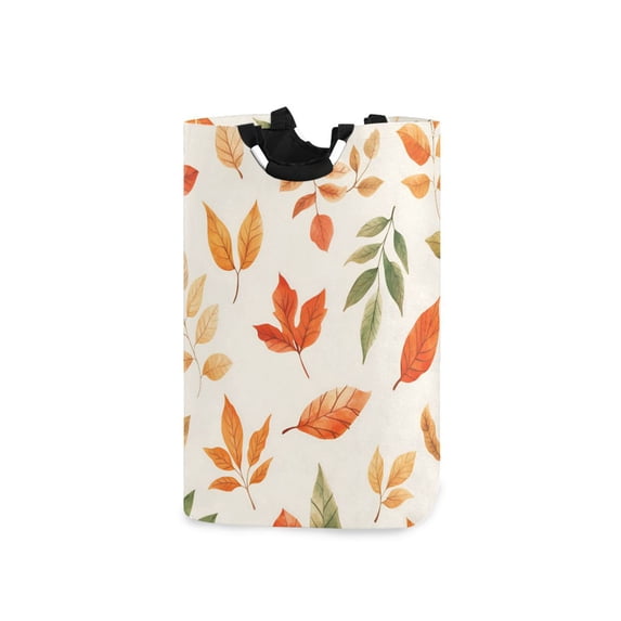 Yayeee Freestanding Laundry Hamper with Handle Collapsible Large Storage Basket for Clothes, Beige Autumn Leaves