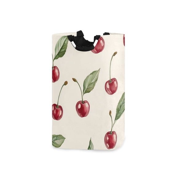 Yayeee Freestanding Laundry Hamper with Handle Collapsible Large Storage Basket for Clothes, Beige Cherry