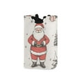 thumbnail image 1 of Yayeee Freestanding Laundry Hamper with Handle Collapsible Large Storage Basket for Clothes, Beige Christmas Santa, 1 of 7