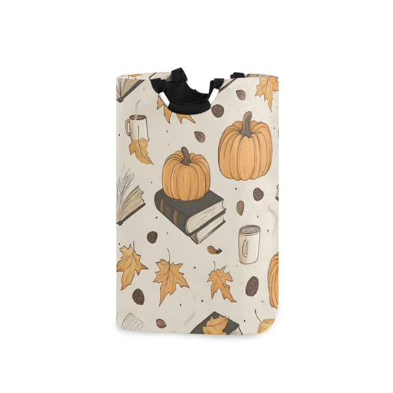 Yayeee Freestanding Laundry Hamper with Handle Collapsible Large Storage Basket for Clothes, Beige Fall Books