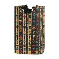 Yayeee Freestanding Laundry Hamper with Handle Collapsible Large Storage Basket for Clothes, Beige Geometric