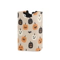 thumbnail image 1 of Yayeee Freestanding Laundry Hamper with Handle Collapsible Large Storage Basket for Clothes, Beige Halloween Pumpkin, 1 of 7