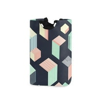 Yayeee Freestanding Laundry Hamper with Handle Collapsible Large Storage Basket for Clothes, Black Cubes