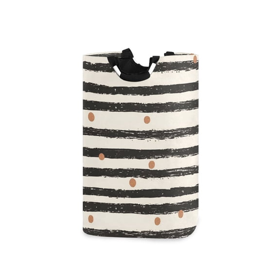 Yayeee Freestanding Laundry Hamper with Handle Collapsible Large Storage Basket for Clothes, Black Stripes