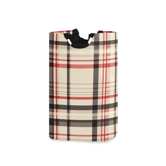 Yayeee Freestanding Laundry Hamper with Handle Collapsible Large Storage Basket for Clothes, Black Tartan