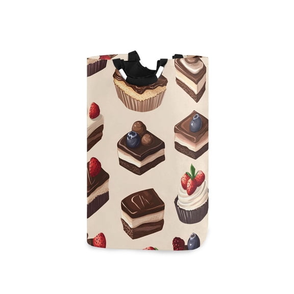 Yayeee Freestanding Laundry Hamper with Handle Collapsible Large Storage Basket for Clothes, Blue Cakes