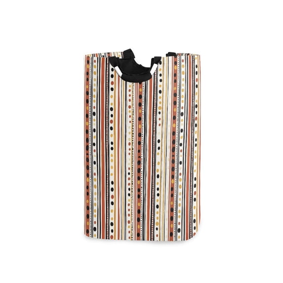 Yayeee Freestanding Laundry Hamper with Handle Collapsible Large Storage Basket for Clothes, Brown Abstract Dots