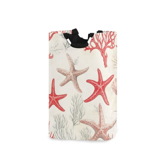 Yayeee Freestanding Laundry Hamper with Handle Collapsible Large Storage Basket for Clothes, Brown Starfish