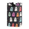 thumbnail image 1 of Yayeee Freestanding Laundry Hamper with Handle Collapsible Large Storage Basket for Clothes, Colorful Halloween Ghost, 1 of 7