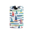 thumbnail image 1 of Yayeee Freestanding Laundry Hamper with Handle Collapsible Large Storage Basket for Clothes, Colorful Sailboats, 1 of 7