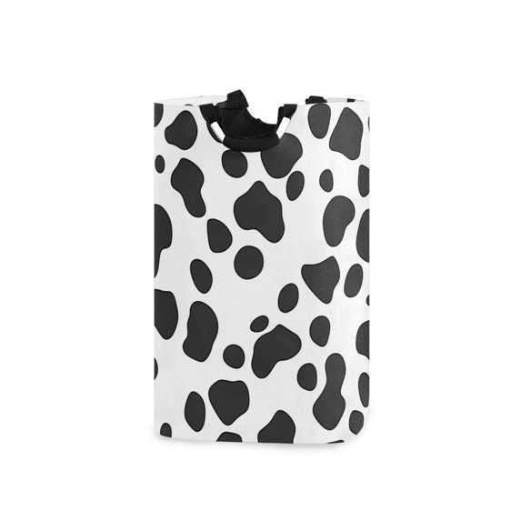 Yayeee Freestanding Laundry Hamper with Handle Collapsible Large Storage Basket for Clothes, Cow Spots