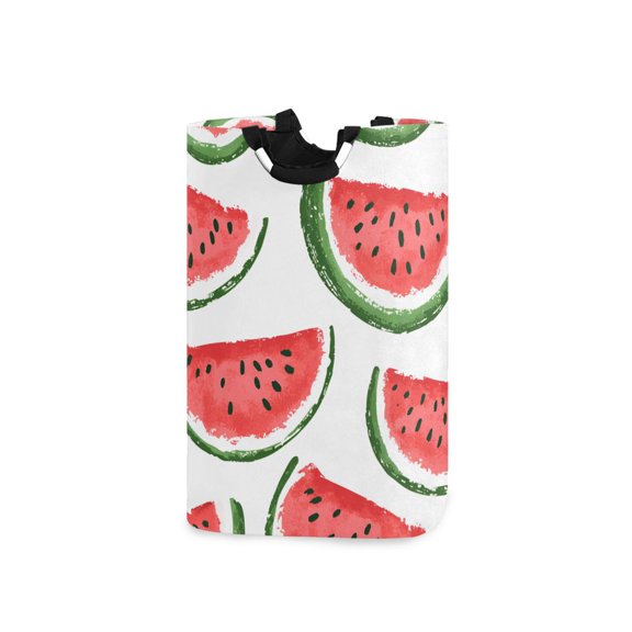 Yayeee Freestanding Laundry Hamper with Handle Collapsible Large Storage Basket for Clothes, Cute Watermelon