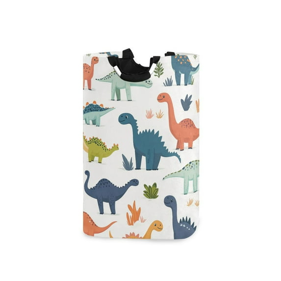 Yayeee Freestanding Laundry Hamper with Handle Collapsible Large Storage Basket for Clothes, Dinosaur Pattern
