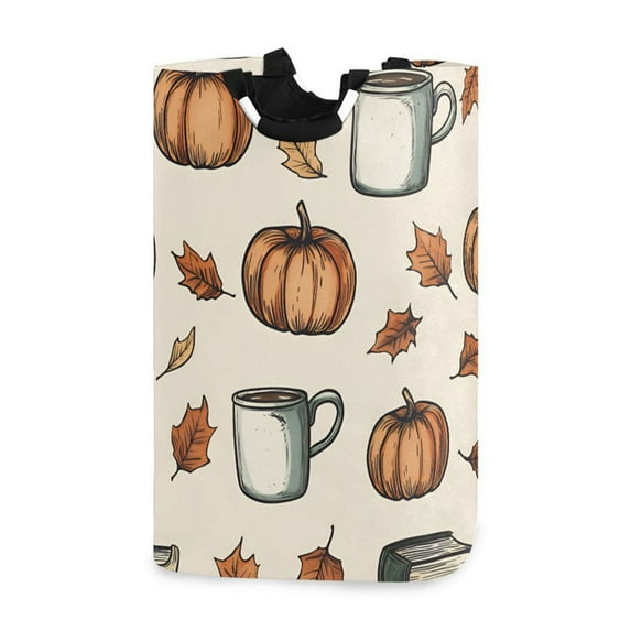 Yayeee Freestanding Laundry Hamper with Handle Collapsible Large Storage Basket for Clothes, Fall Leaves