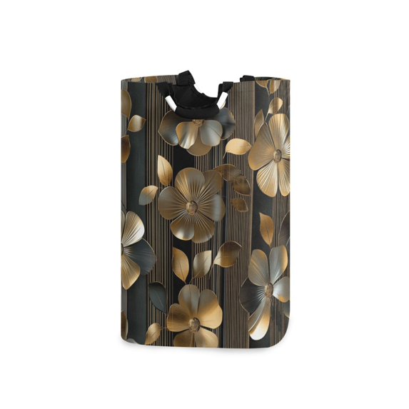 Yayeee Freestanding Laundry Hamper with Handle Collapsible Large Storage Basket for Clothes, Floral Lines