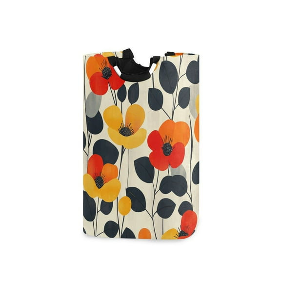 Yayeee Freestanding Laundry Hamper with Handle Collapsible Large Storage Basket for Clothes, Floral Pattern