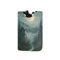 thumbnail image 1 of Yayeee Freestanding Laundry Hamper with Handle Collapsible Large Storage Basket for Clothes, Forest House, 1 of 7