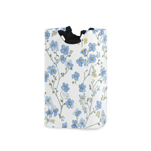 Yayeee Freestanding Laundry Hamper with Handle Collapsible Large Storage Basket for Clothes, Forget Me Not