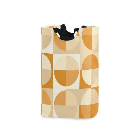 Yayeee Freestanding Laundry Hamper with Handle Collapsible Large Storage Basket for Clothes, Geometric Circles