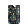 thumbnail image 1 of Yayeee Freestanding Laundry Hamper with Handle Collapsible Large Storage Basket for Clothes, Gold Peacock Pattern, 1 of 7