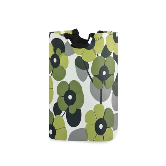 Yayeee Freestanding Laundry Hamper with Handle Collapsible Large Storage Basket for Clothes, Gray Floral
