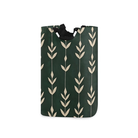 Yayeee Freestanding Laundry Hamper with Handle Collapsible Large Storage Basket for Clothes, Green Plants