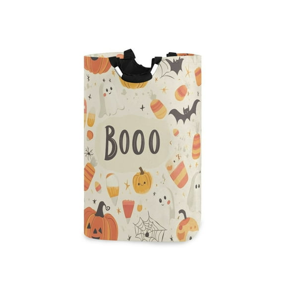 Yayeee Freestanding Laundry Hamper with Handle Collapsible Large Storage Basket for Clothes, Halloween Cute Pumpkins